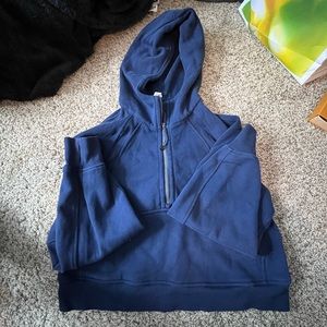 AUTHENTIC LULULEMON SCUBA OVERSIZED HALF-ZIP HOODIE - NAVY BLUE